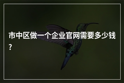 [year]市中区做一个企业官网需要多少钱?