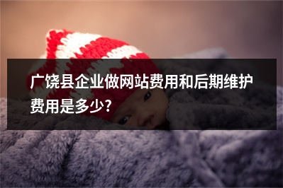 [year]广饶县企业做网站费用和后期维护费用是多少?