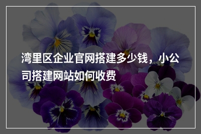 [year]湾里区企业官网搭建多少钱，小公司搭建网站如何收费