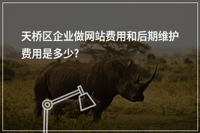 [year]天桥区企业做网站费用和后期维护费用是多少?