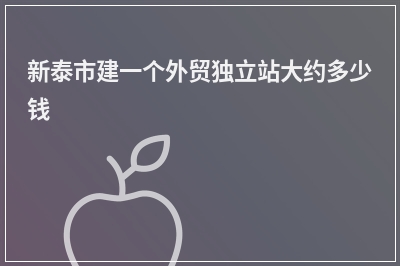 [year]新泰市建一个外贸独立站大约多少钱