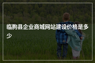 [year]临朐县企业商城网站建设价格是多少