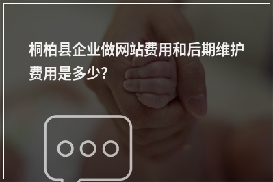 [year]桐柏县企业做网站费用和后期维护费用是多少?