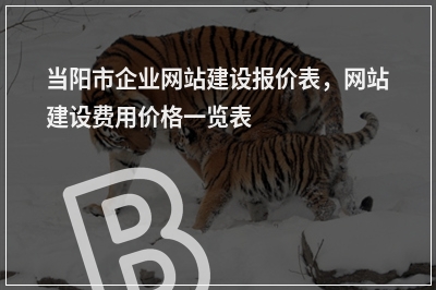 [year]当阳市企业网站建设报价表，网站建设费用价格一览表