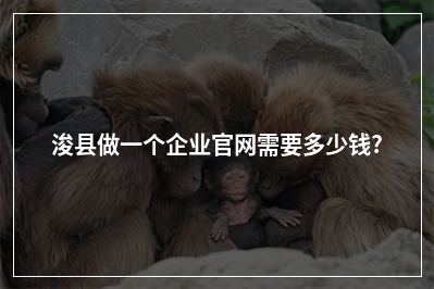 [year]浚县做一个企业官网需要多少钱?