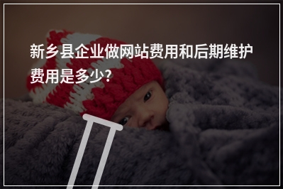 [year]新乡县企业做网站费用和后期维护费用是多少?