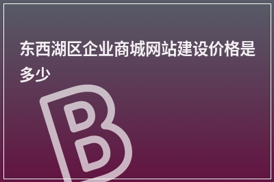 [year]东西湖区企业商城网站建设价格是多少