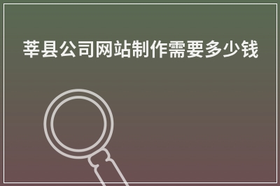 [year]莘县公司网站制作需要多少钱