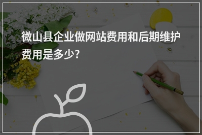 [year]微山县企业做网站费用和后期维护费用是多少?