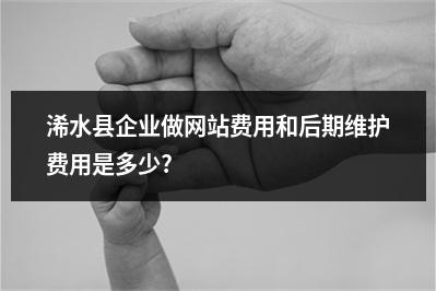 [year]浠水县企业做网站费用和后期维护费用是多少?