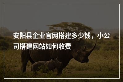 [year]安阳县企业官网搭建多少钱，小公司搭建网站如何收费