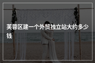 [year]芙蓉区建一个外贸独立站大约多少钱