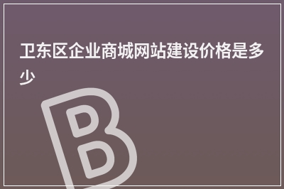 [year]卫东区企业商城网站建设价格是多少