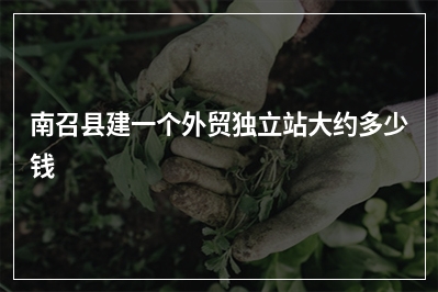 [year]南召县建一个外贸独立站大约多少钱