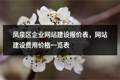 [year]凤泉区企业网站建设报价表，网站建设费用价格一览表