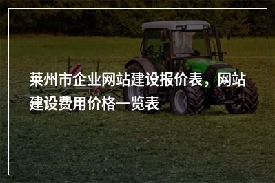 [year]莱州市企业网站建设报价表，网站建设费用价格一览表