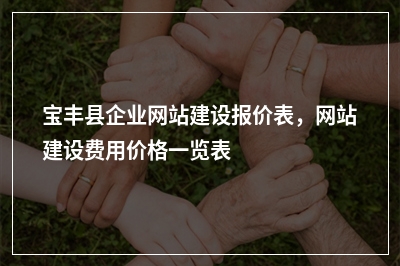 [year]宝丰县企业网站建设报价表，网站建设费用价格一览表