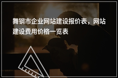 [year]舞钢市企业网站建设报价表，网站建设费用价格一览表