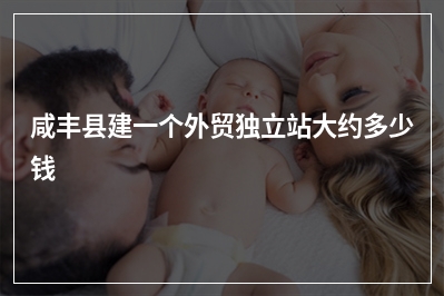 [year]咸丰县建一个外贸独立站大约多少钱