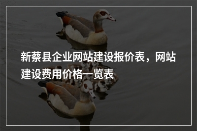 [year]新蔡县企业网站建设报价表，网站建设费用价格一览表