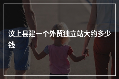 [year]汶上县建一个外贸独立站大约多少钱