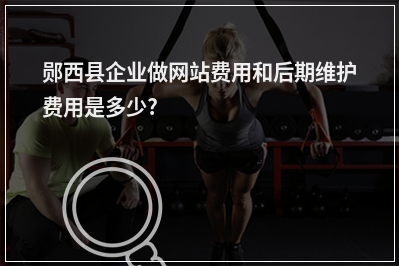 [year]郧西县企业做网站费用和后期维护费用是多少?