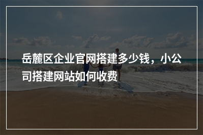 [year]岳麓区企业官网搭建多少钱，小公司搭建网站如何收费