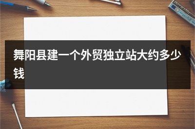 [year]舞阳县建一个外贸独立站大约多少钱
