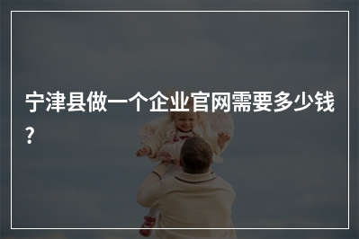 [year]宁津县做一个企业官网需要多少钱?