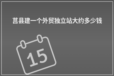 [year]莒县建一个外贸独立站大约多少钱