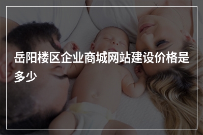[year]岳阳楼区企业商城网站建设价格是多少