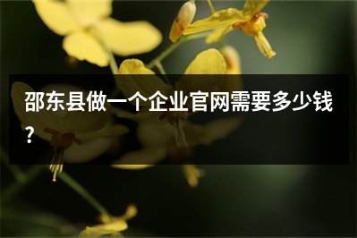 [year]邵东县做一个企业官网需要多少钱?