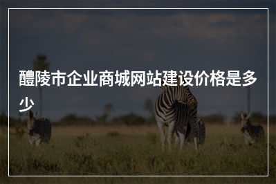 [year]醴陵市企业商城网站建设价格是多少